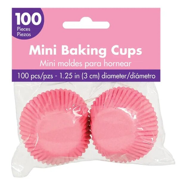 Mini Cupcake Baking Cups 100pk - New Pink