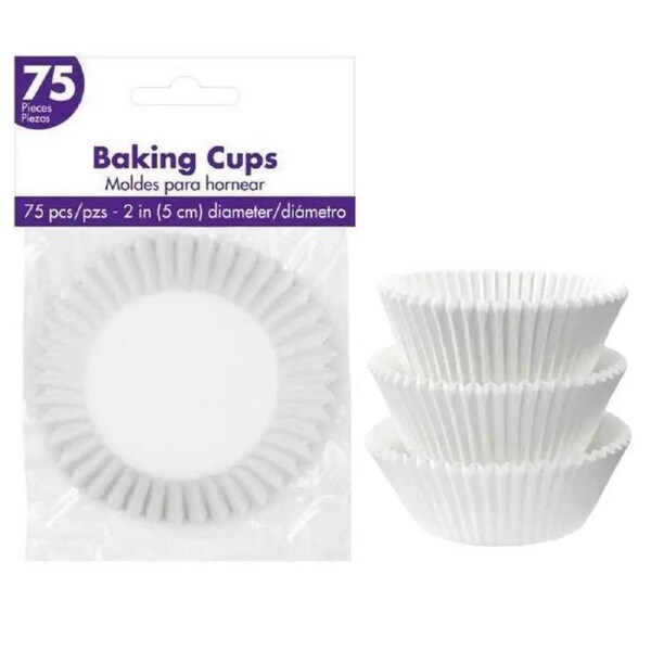 White Cupcake Cases 5cm 75pk