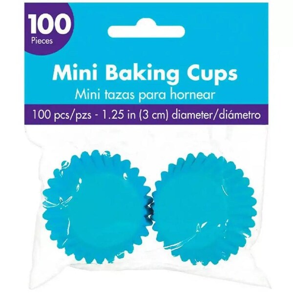 Mini Cupcake Baking Cups 100pk - Caribbean Blue