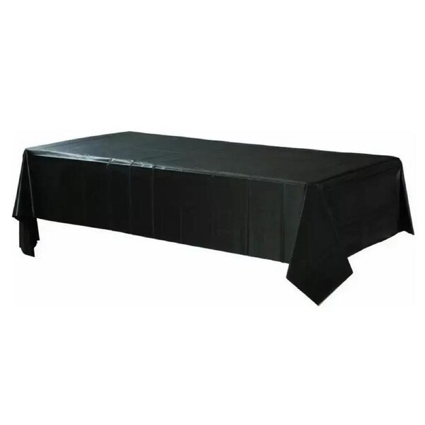 Plastic Rectangular Tablecover - Jet Black