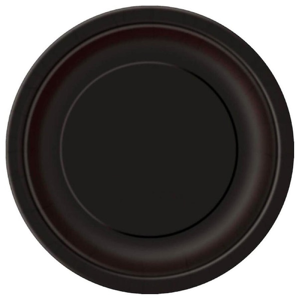 Midnight Black Round Paper Plates 18cm 8pk