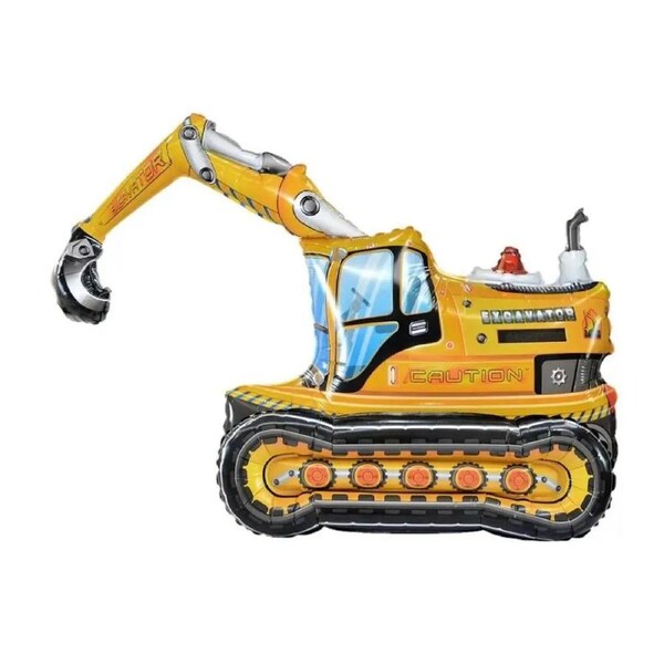 3D Standing Excavator Truck Foil Balloon
