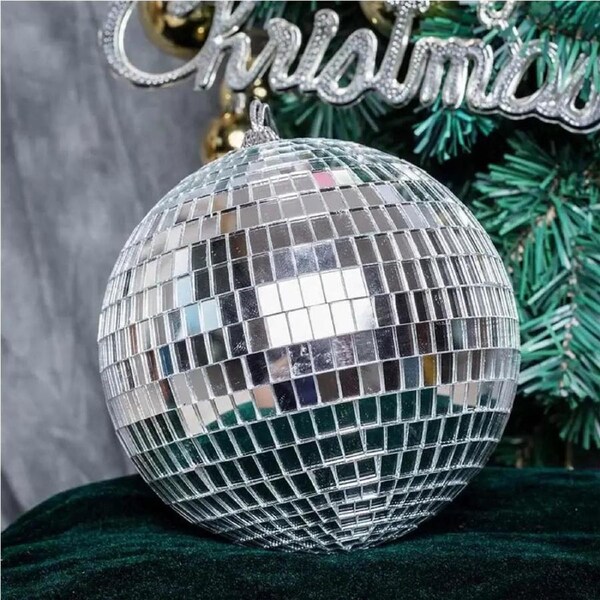 Silver Disco Mirror Ball 15cm