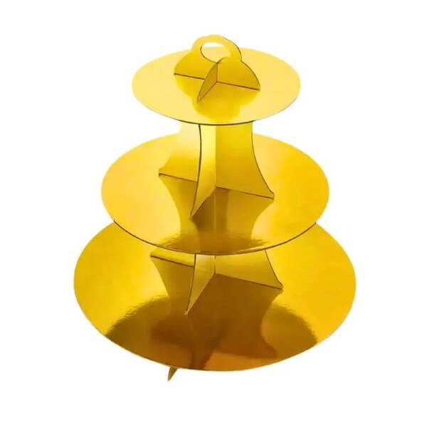 Metallic Gold 3 Tier Cupcake Stand