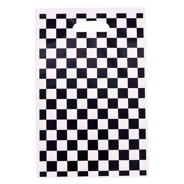 Black & White Checkered Loot Bags 10pk