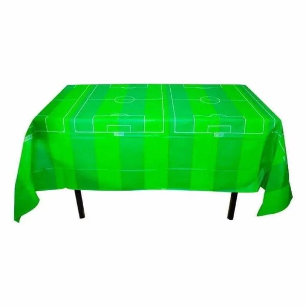 Green Striped Soccer Plastic Table Cover