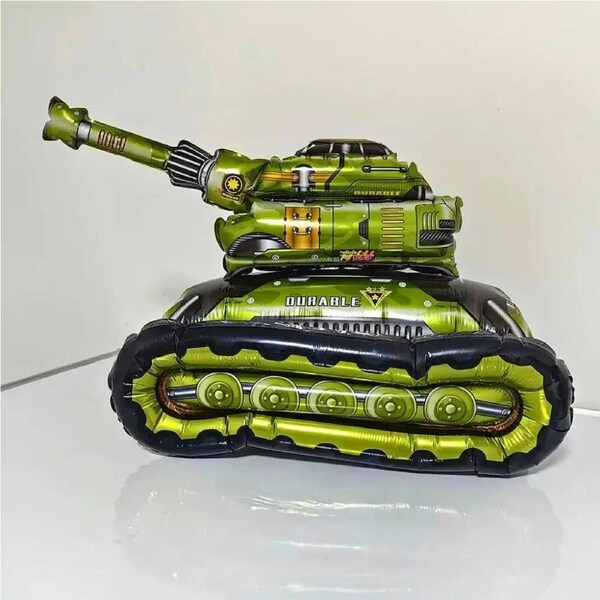 3D Standing Army Tank Foil Balloon