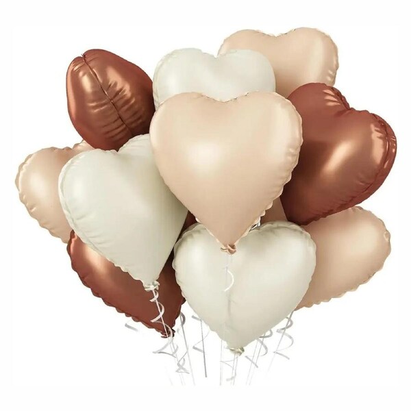 18-inch Retro Assorted Heart Foil Balloon Bouquet 10pk