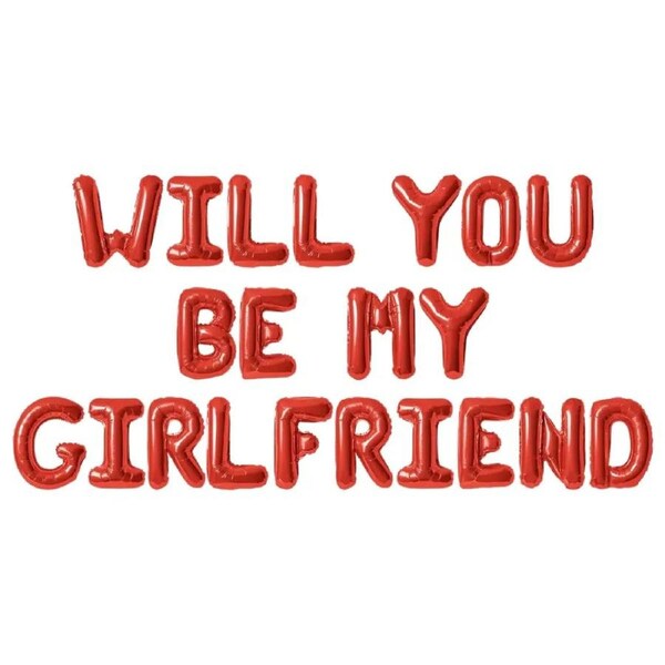 16-inch Red WILL YOU BE MY GIRLFRIEND Balloon Banner