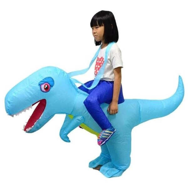 Inflatable Blue T-Rex Dinosaur Costume Suit for Kids