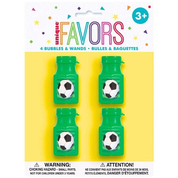 Mini 3D Soccer Bubble Bottles 4pk