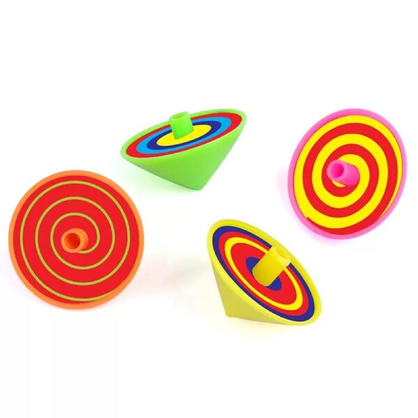 Coloured Spin Tops 8pk