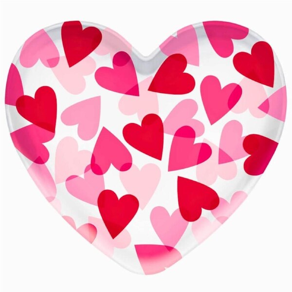 Heart Shaped Plastic Bowl with Hearts Design 38cm