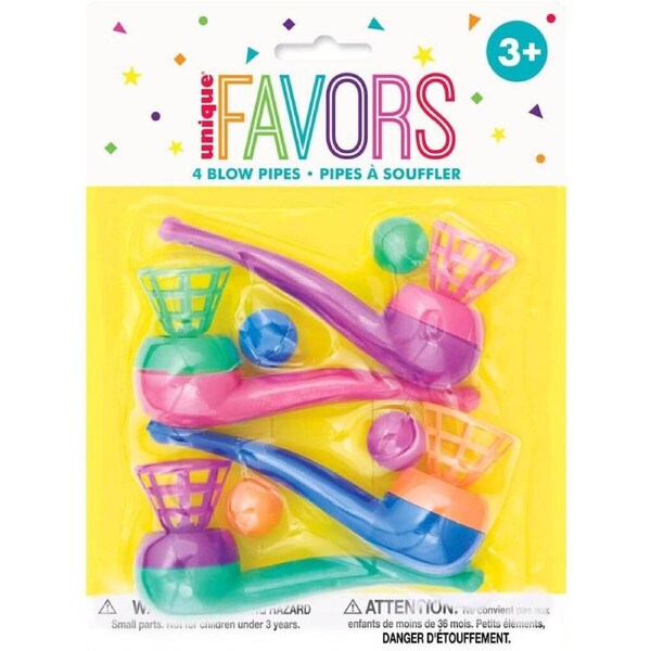 Toy Blowpipe Ball Games 4pk