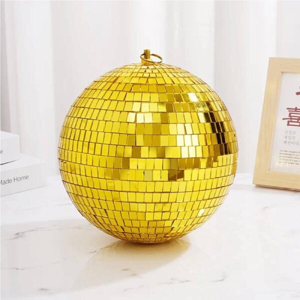 Gold Disco Mirror Ball 20cm
