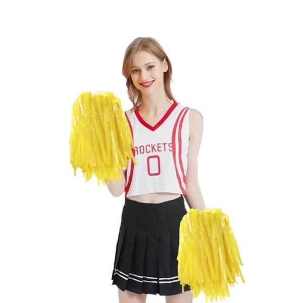 Yellow Cheerleader Pom Poms 2pk