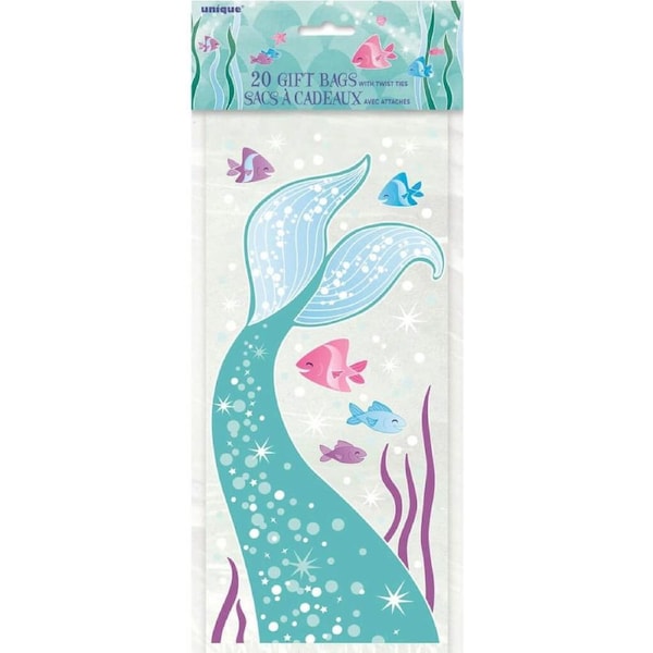 Mermaid Cello Party Bags 20pk
