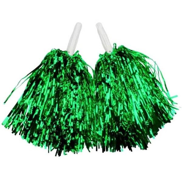Metallic Green Cheerleader Pom Poms 2pk