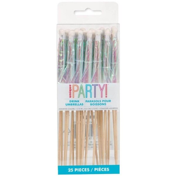 Iridescent Parasol Picks 25pk