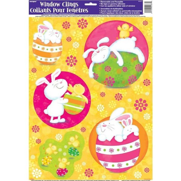 Bunny Rabbit Pals Window Cling Sheet