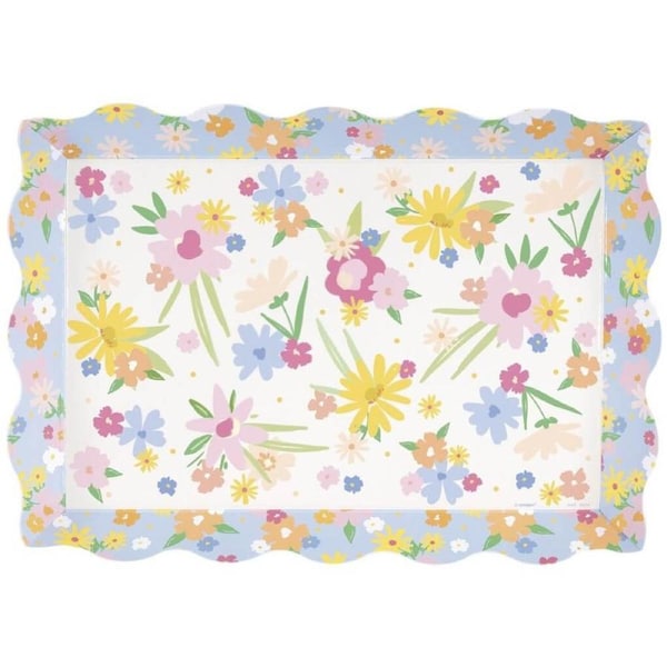 Spring Scalloped Edge Paperboard Serving Tray