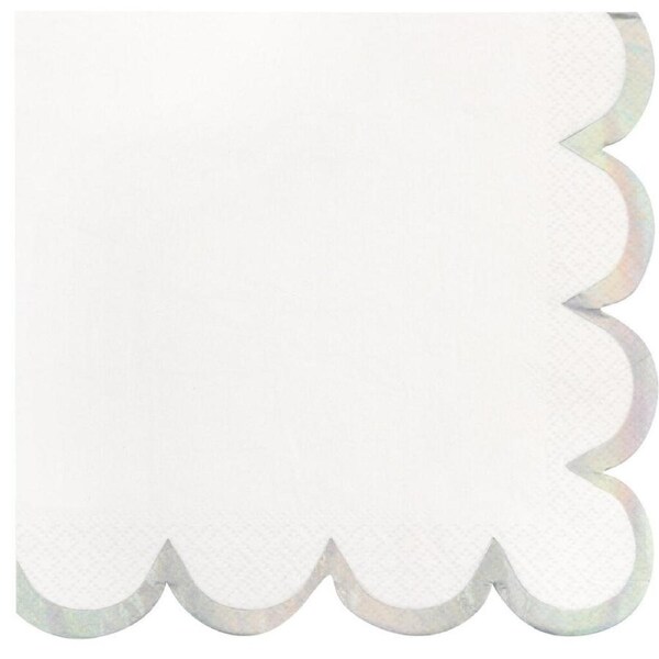 White Scalloped Edge Luncheon Napkins 16pk