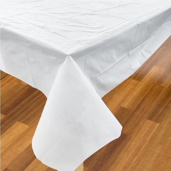 White Plastic Tablecloth