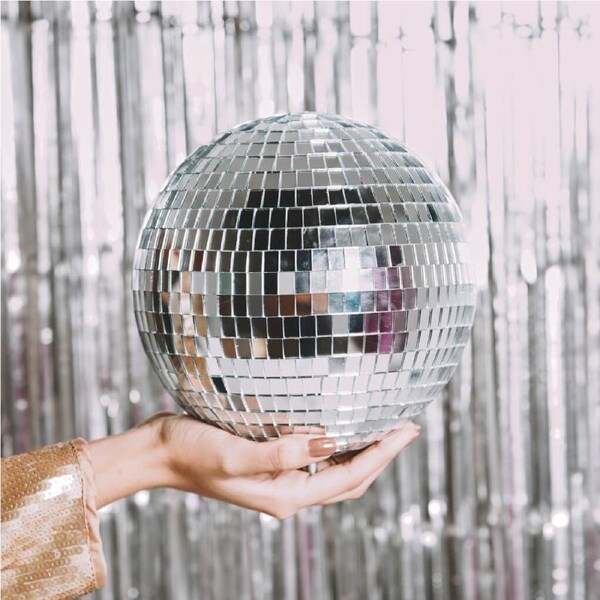 Silver Disco Mirror Ball 20cm