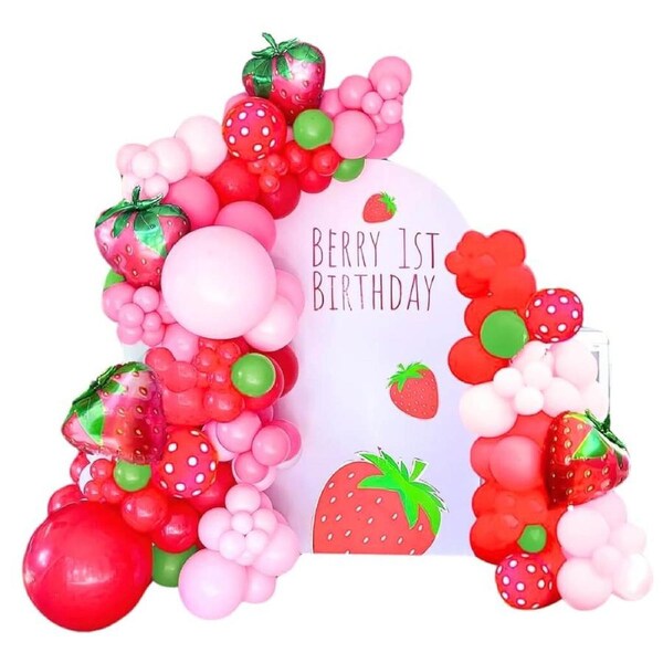 Strawberry Fruit Party Balloon Garland DIY Kit 117 pk