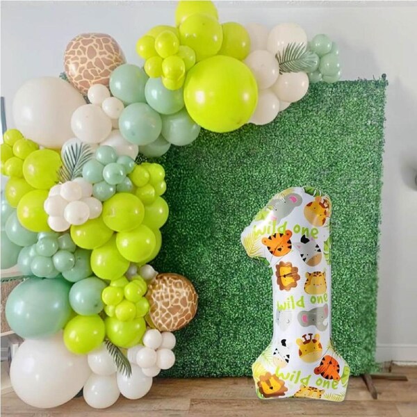 Jungle Animal 1st Birthday Balloon Garland Kit 111pk