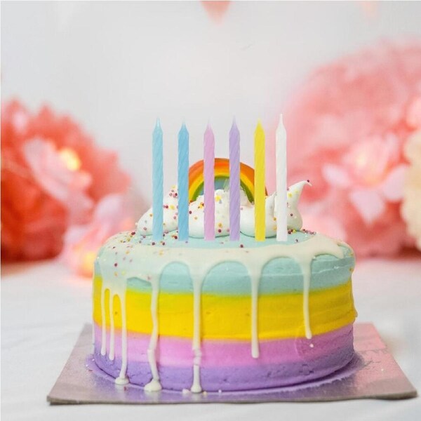 Assorted Spiral Pastel Birthday Candles 24pk