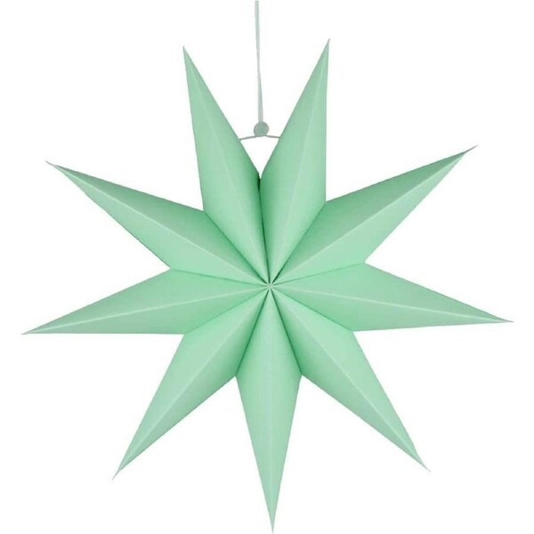 3D 30cm Nine-pointed Paper Star Lantern - Mint Green
