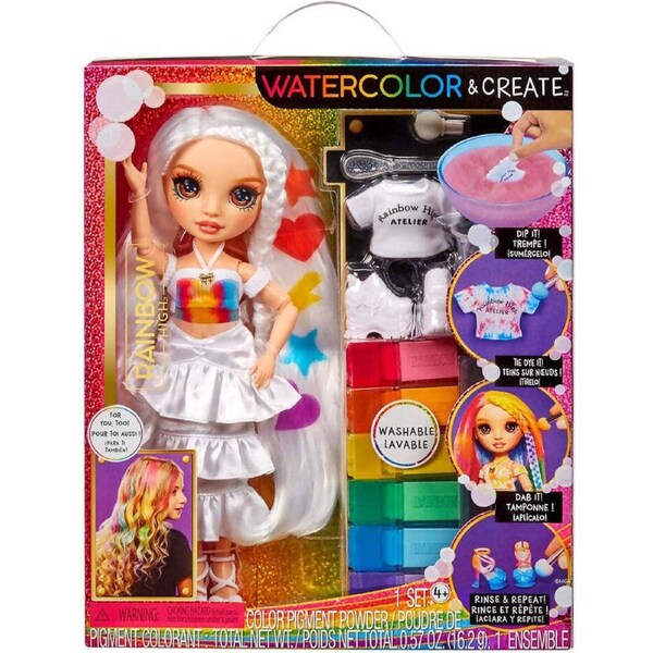 Rainbow High - Watercolour & Create DIY Fashion Doll - Brown Eyes