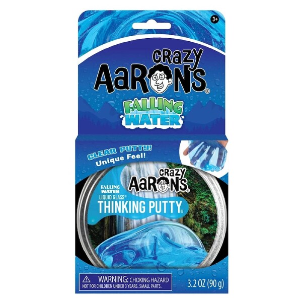 Crazy Aaron's Thinking Putty Liquid Glass Falling Water 4 inch Tin