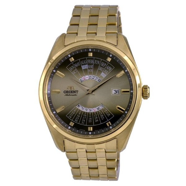 Orient Contemporary Multi Year Calendar 21 Jewels Automatic RA-BA0001G10B Mens Watch Gold Tone Dial 50M