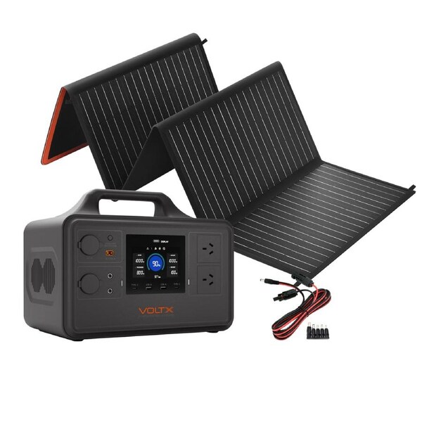 VoltX 1800W Power Station, 100W Solar Panel, DC5521 Cable