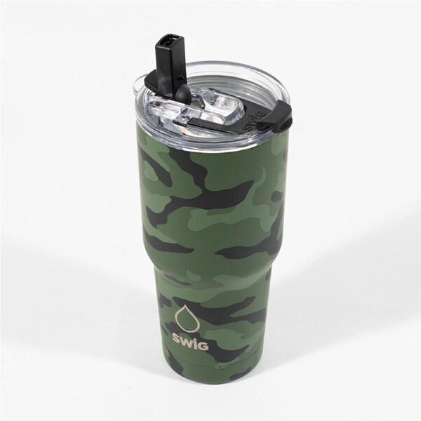 SWIG Matte Olive Camo Tumbler 590mL