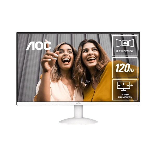 AOC 27B30H/BW 27" FHD IPS 1ms 120Hz Adaptive Sync 3-Sided Frameless Monitor - White