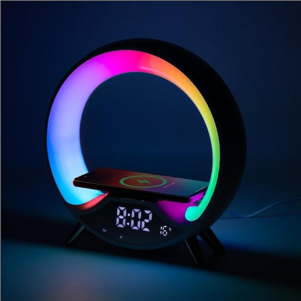 X Echo Eclipse Smart Speaker Lamp with Bluetooth Speaker 15W Wireless Fast Charging White