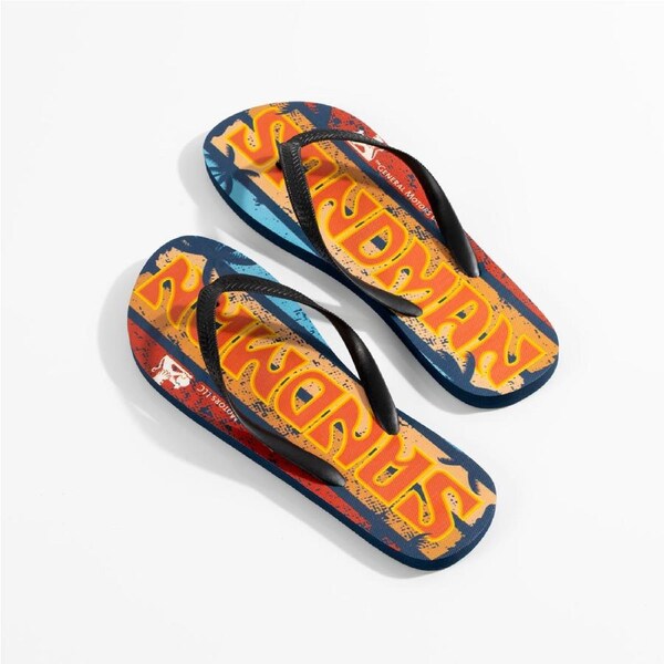 Sandman Thongs Navy Stripes Size 11-12