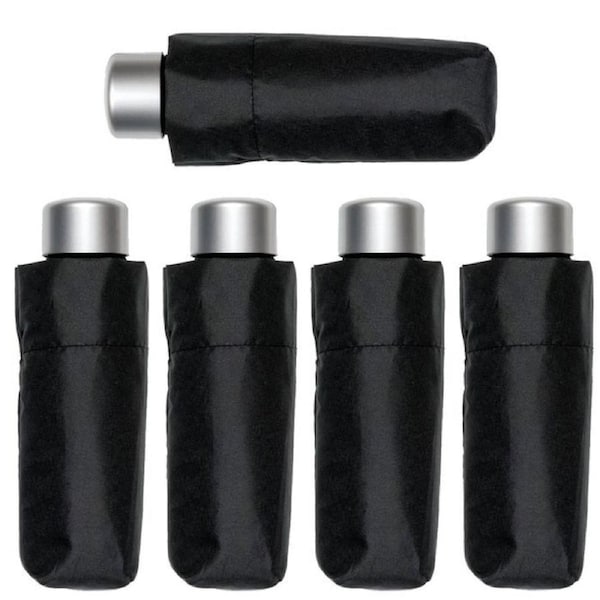 5x Bobbie J Super Lite Mini Handbag Umbrella Compact Folding in Black