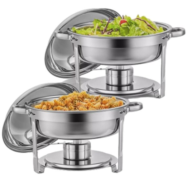 2pcs Set - 5L Stainless Steel Chafing Dish Set Bain Marie Buffet Servers Food Warmer