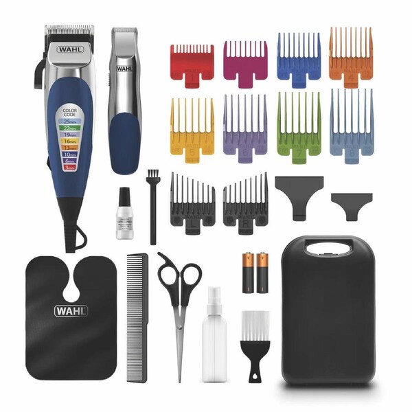 Wahl Family Hair Clipper Hair Cut Kit - Corded Haircutting Set w/ 10 Guides - Cordless Trimmer