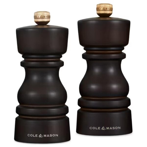 Cole & Mason London Salt & Pepper Shakers Mills Chocolate Wood Gift Set - 13cm