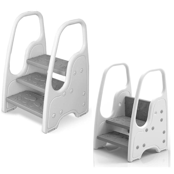 Toddler Step Stool, Kids 3-Tier Step Ladder with Safety Handles, Non-Slip Pedal, Detachable Top Pedal, Kids Standing Tower for Toilet Potty Training,
