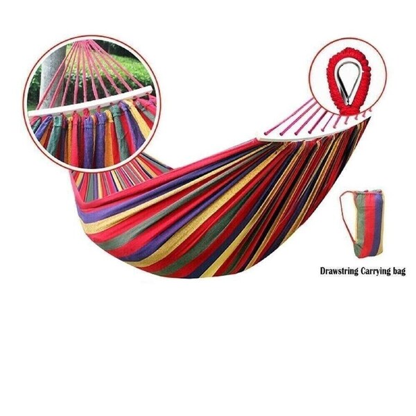 Red&yellow&nbsp;320KG Double Hanging Hammock Garden Outdoor Travel Beach Swinging Bed Camping