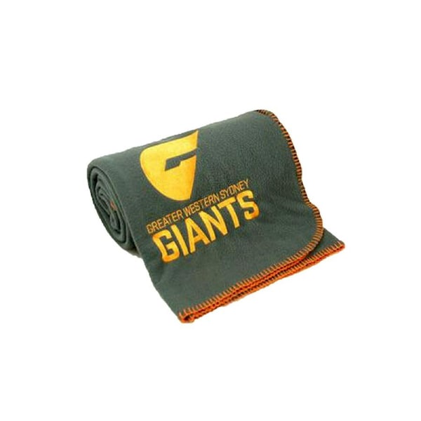 AFL Licensed Polar Fleece Throw 155x127cm GWS Giants Embroidered Couch Blanket
