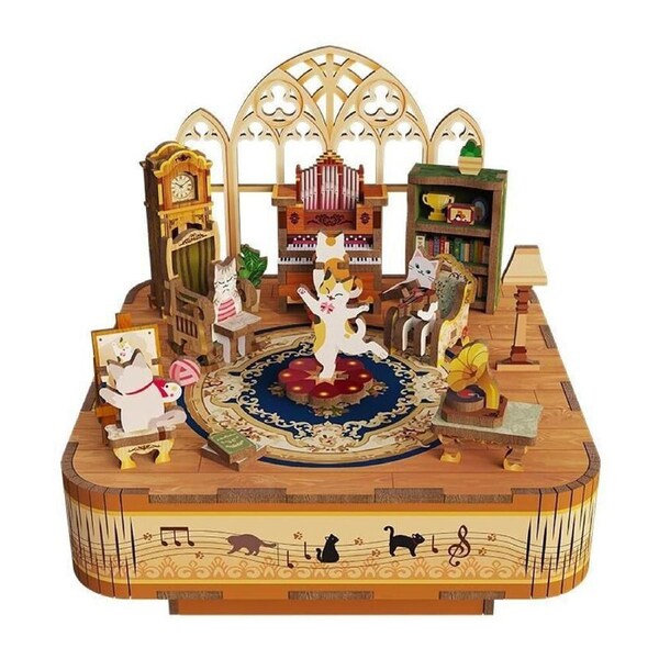 94pc Tonecheer Cats Family 3D Puzzle 140mm DIY Miniature Dollhouse Kit 14y+