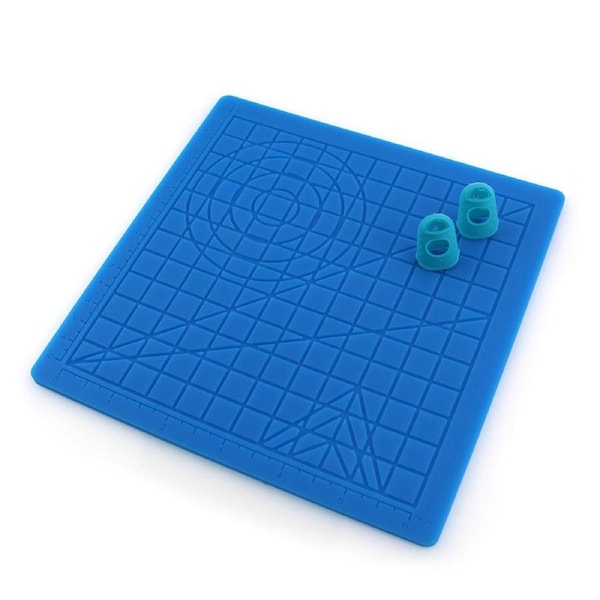 3D Pen Mat 3D Printing Pen Silicone Mat With Basic Templates 2 Finger Protectors - Blue