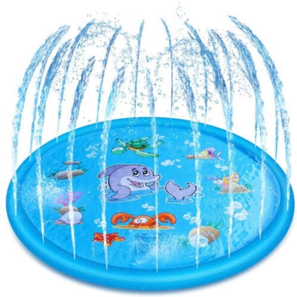 Dolphin 170CM Splash Sprinkler Water Play Pad Mat Outdoor Kids Inflatable Spray Pool Toy